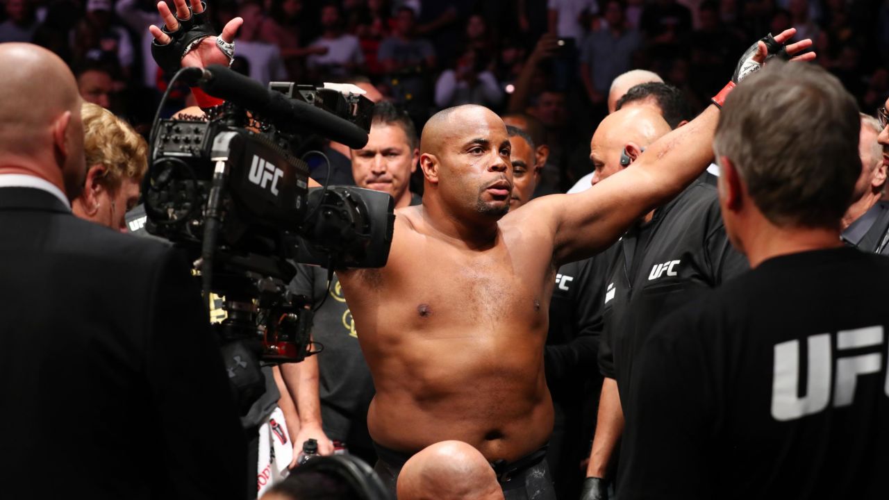 Cormier enters the ring to fight  Miocic in 2019.