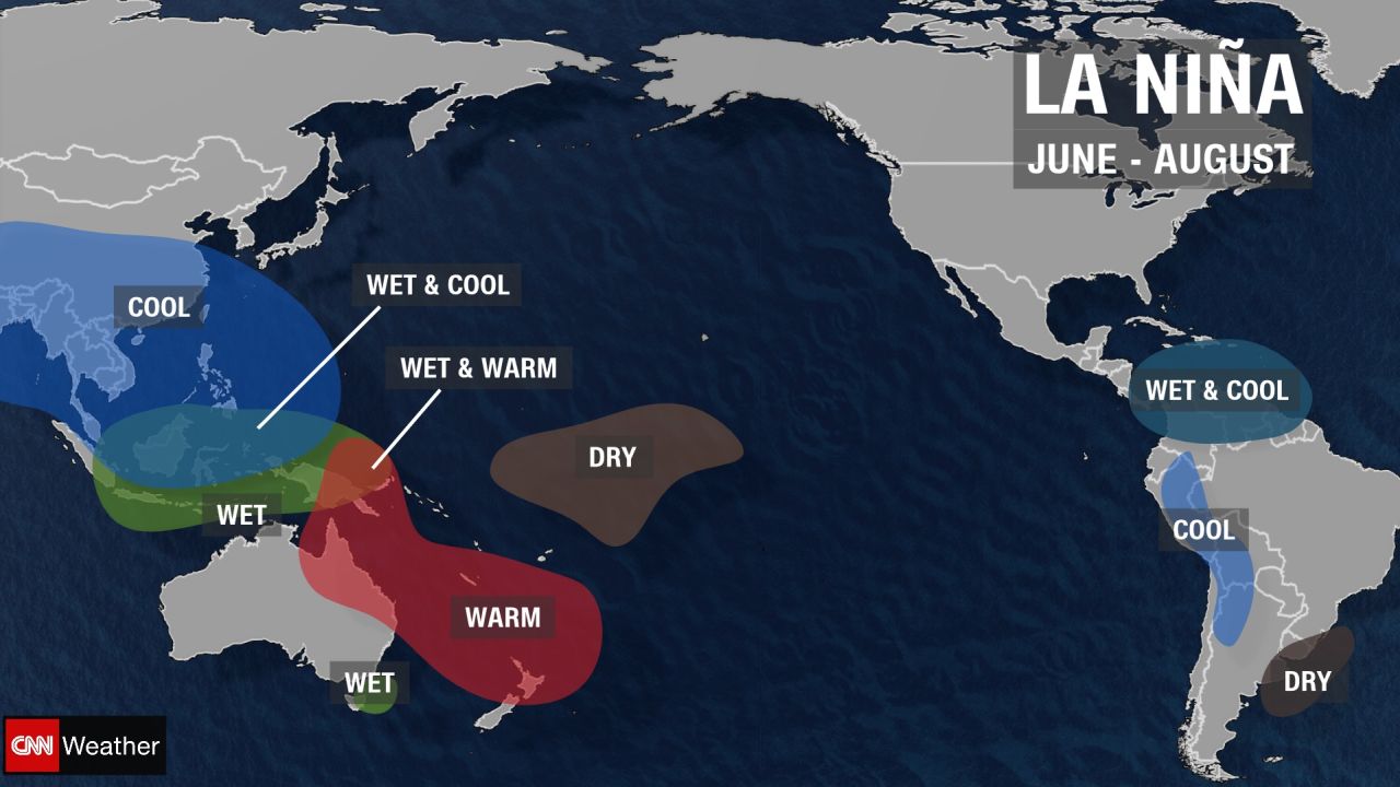 Typical conditions for La Nina in summer