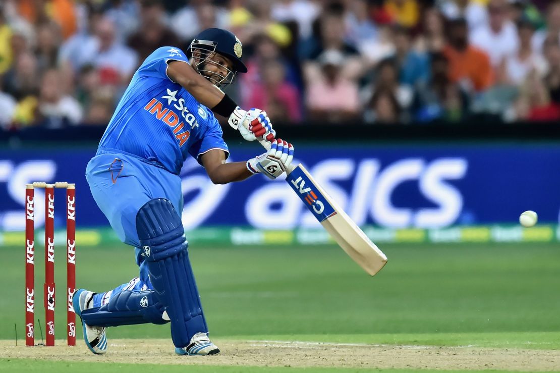 Raina bats during game one of the Twenty20 International match between Australia and India.