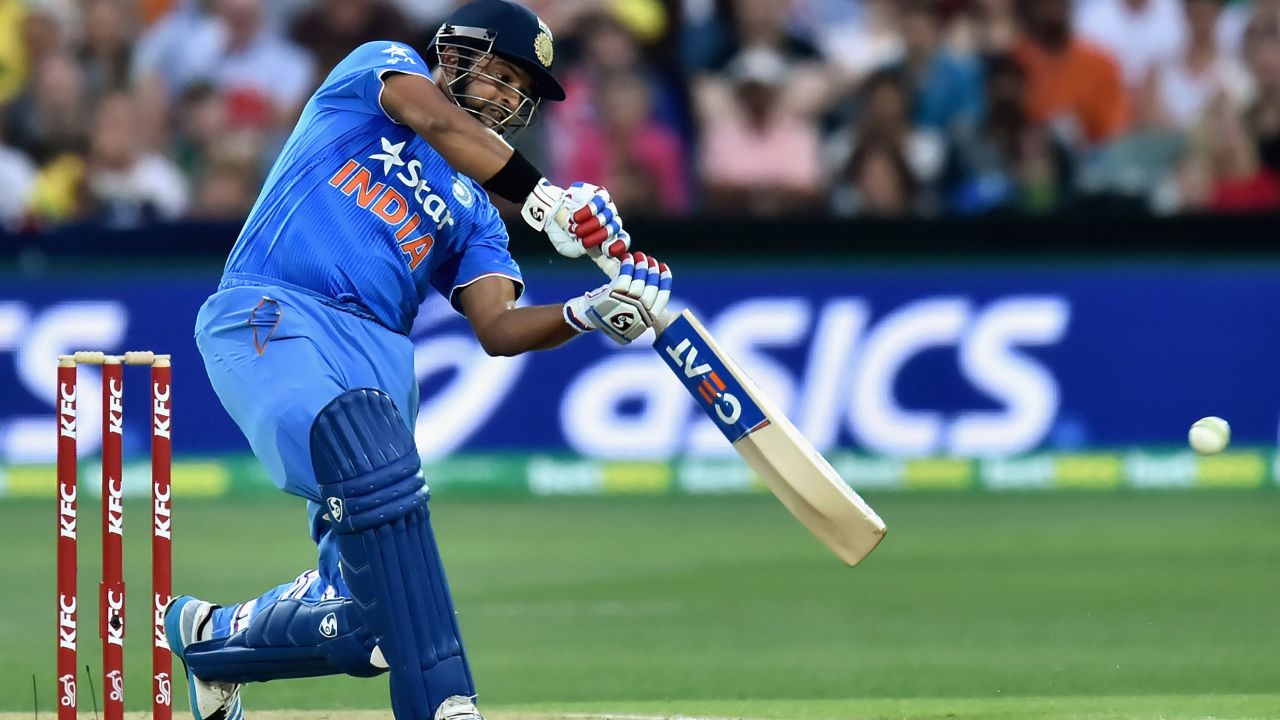 Raina bats during game one of the Twenty20 International match between Australia and India.