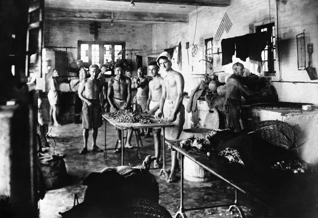 A picture of prisoners at the Stanley Internment on September 27, 1945.  