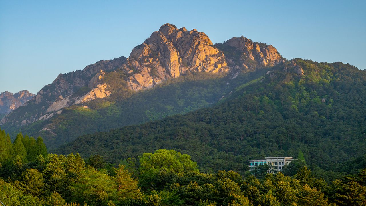 Mount Kumgang -- a tourist region in North Korea.