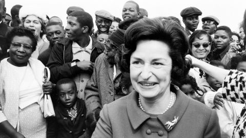 First lady Lady Bird Johnson on her 1,628-mile whistle-stop tour of the South in October 1964.