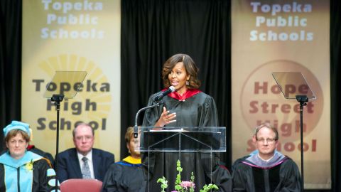 First lady Michelle Obama speaking at Topeka High School in Kansas on May 16, 2014: "It's about our future."