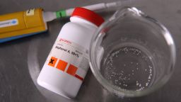A picture taken on October 9, 2012 at the French national institute for Agronomical research (Inra) in Toulouse shows a flask containing the chemical Bisphenol-A. One year after the National Assembly, the French senate voted on October 9, 2012, a socialist proposal for a law prohibiding the bisphenol-A used in the food packagings. BPA is used in the production of polycarbonated plastics and epoxy resins found in baby bottles, plastic containers, the lining of cans used for food and beverages, and in dental sealants. France has banned baby bottles containing the chemical due to suspicions that it harms human development. AFP PHOTO/REMY GABALDA        (Photo credit should read REMY GABALDA/AFP/GettyImages)