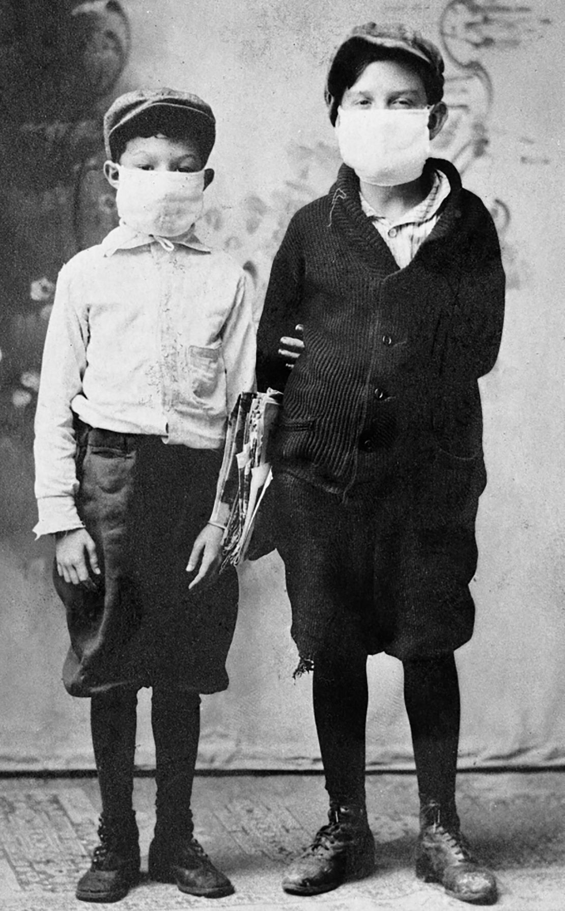 Don Hoover and Joe Sistrunk of Starke, Florida, are ready for school during the 1918 flu outbreak.