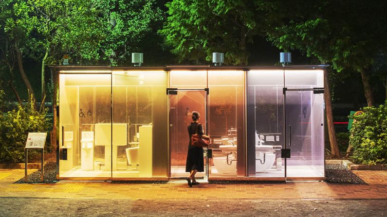 <strong>Transparent toilets: </strong>Designed by Shigeru Ban Architects, a Pritzker Prize-winning architecture firm, two new sets of transparent toilets have been installed in two Tokyo parks. 