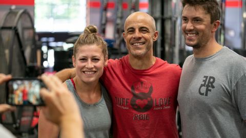 Eric Roza, center, opened his CrossFit gym in 2012, and said it's been a longtime ambition to run the company.
