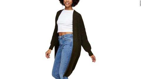 Topshop Ribbed Open Front Cardigan