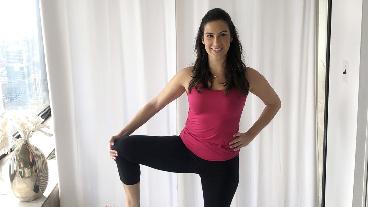 04 Balance extended hand to big toe pose modified
