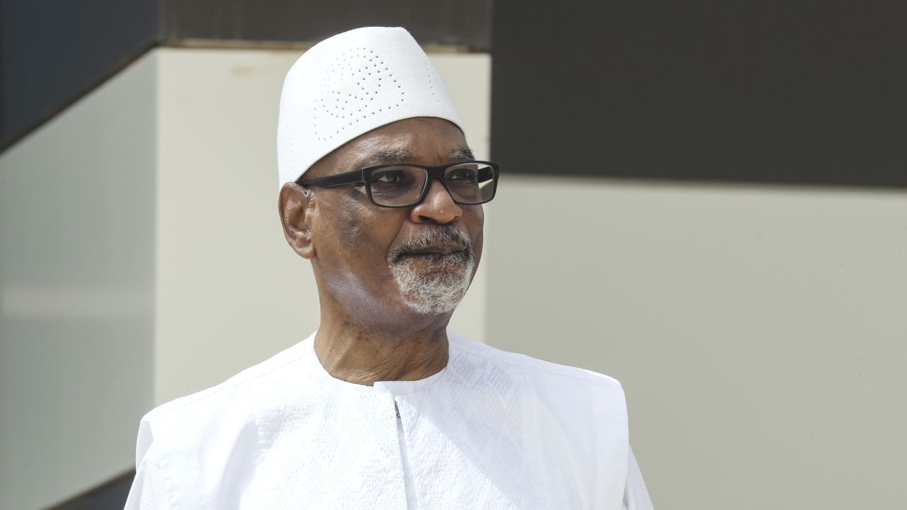 Mali's former President Ibrahim Boubacar Keita poses for a group picture during the G5 Sahel summit on June 30, 2020, in Nouakchott, Mauritania.