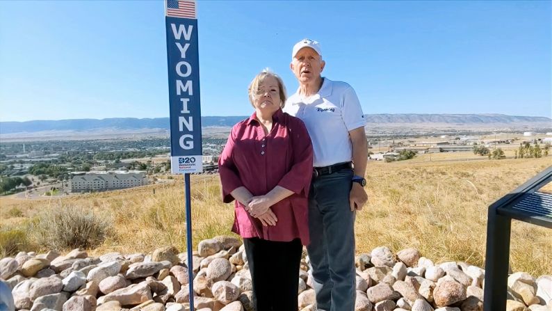 Dennis and Judy Shepard speak from Wyoming during the state roll call vote. Their son, Matthew Shepard, was the victim of an LGBT-related hate crime. 