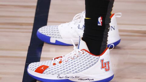 Shoes, worn by Chris Paul, with a tribute to Breonna Taylor.  