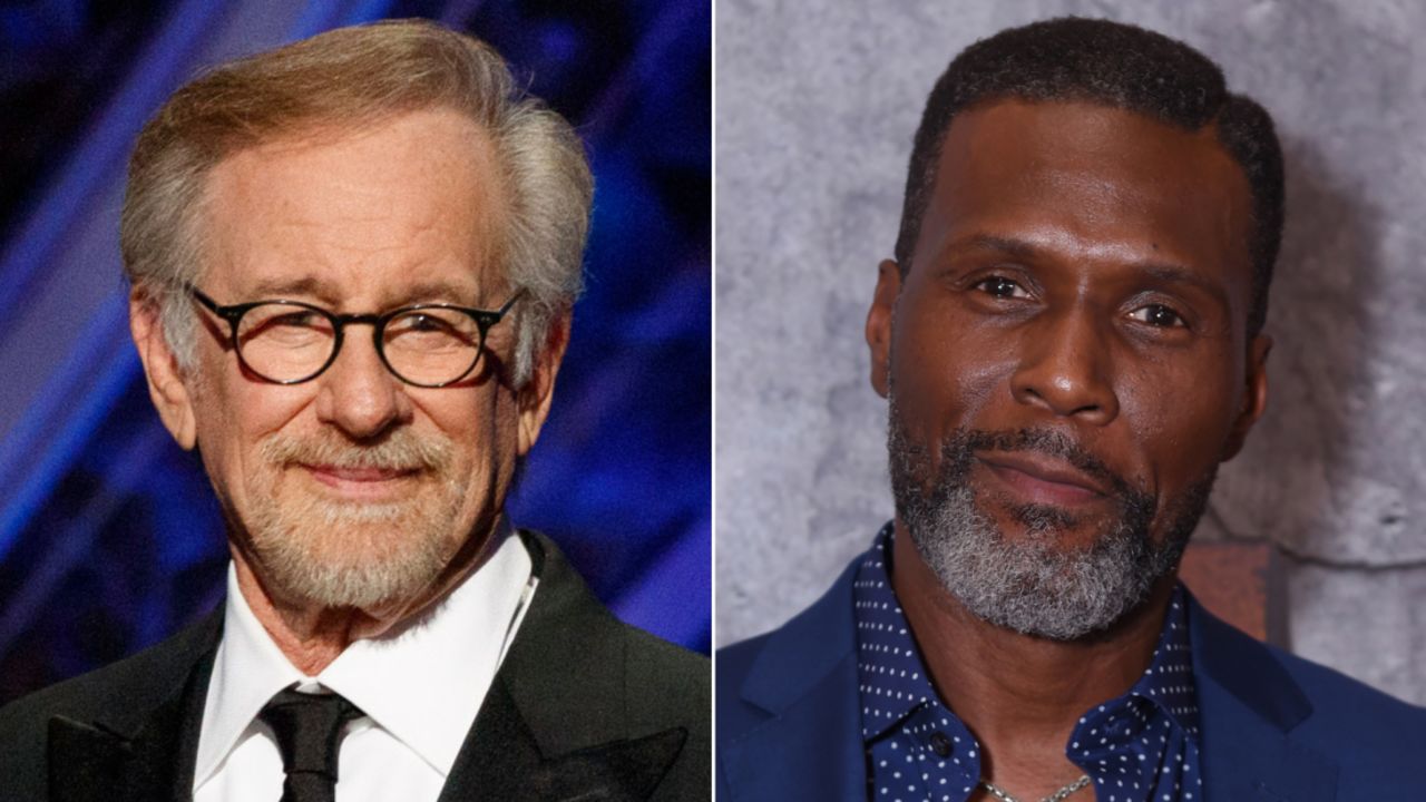 Steven Spielberg (left) has introduced multiple Black characters to his big-screen adaptation of "West Side Story," including Abe, played by Curtiss Cook (right). 