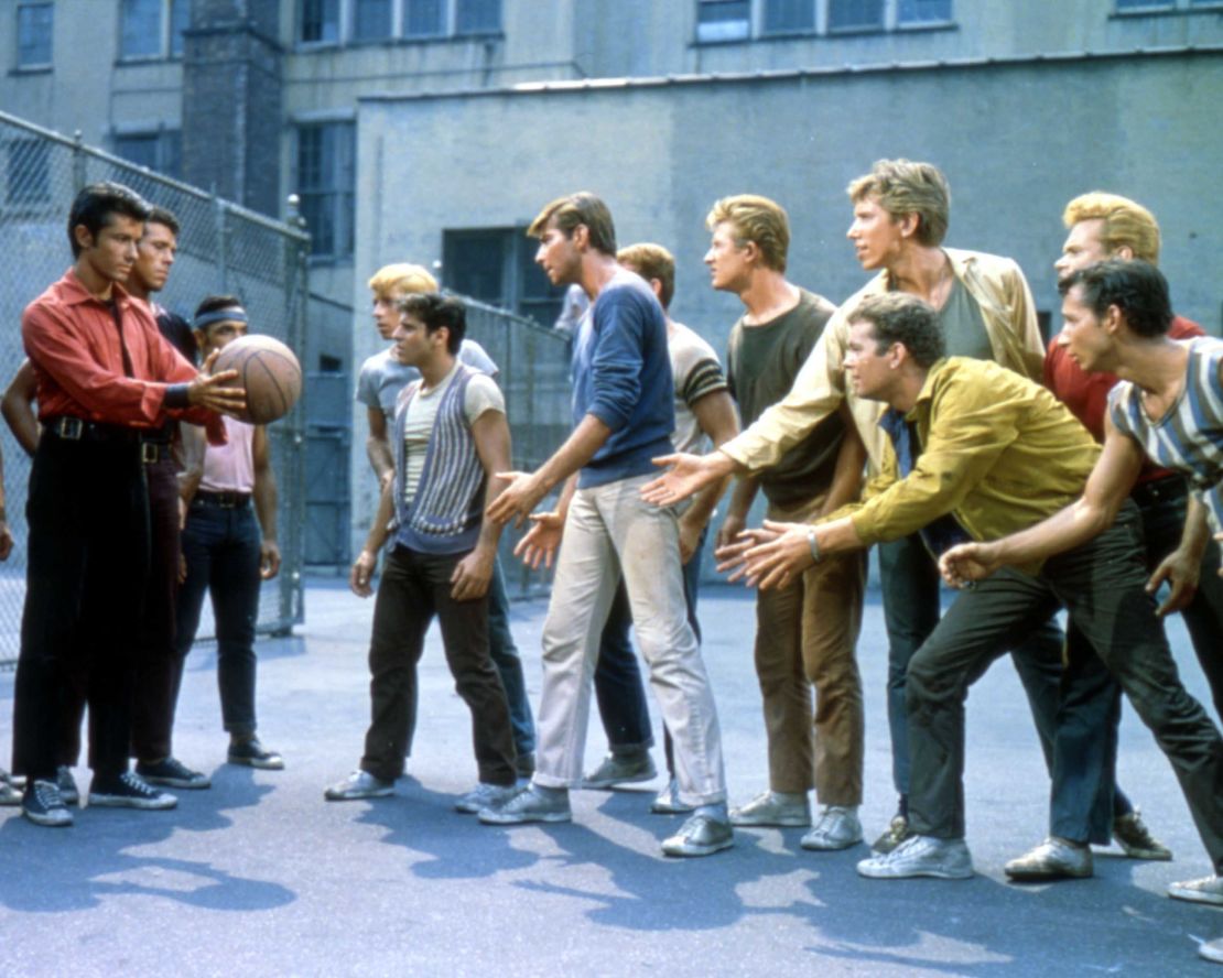 George Chakiris, Tony Mordente, Tucker Smith and Russ Tamblyn in a scene from the 1961 version of 'West Side Story.' 