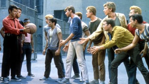 George Chakiris, Tony Mordente, Tucker Smith and Russ Tamblyn in a scene from the 1961 version of 'West Side Story.' 