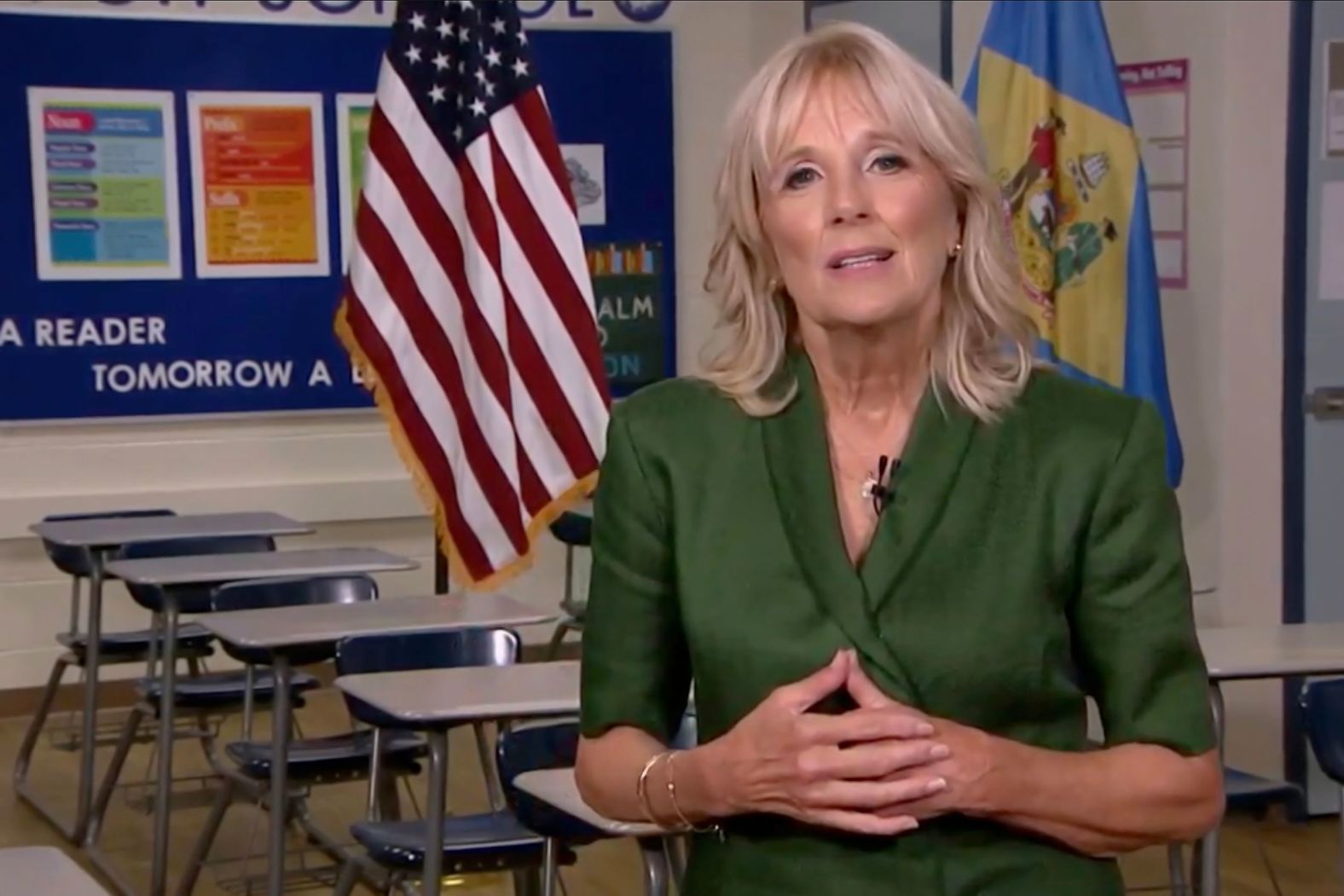 Jill Biden was the final speaker on Tuesday, <a href="index.php?page=&url=https%3A%2F%2Fwww.cnn.com%2Fpolitics%2Flive-news%2Fdnc-2020-day-2%2Fh_b8ec93b154a2816add75a73e2cd5193b" target="_blank">delivering remarks from a classroom</a> at Wilmington's Brandywine High School, where she taught English in the '90s. "The burdens we carry are heavy, and we need someone with strong shoulders," she said. "I know that if we entrust this nation to Joe, he will do for your family what he did for ours — bring us together and make us whole." Her speech also addressed how the pandemic has shuttered many schools. "These classrooms will ring out with laughter and possibility once again," she said.