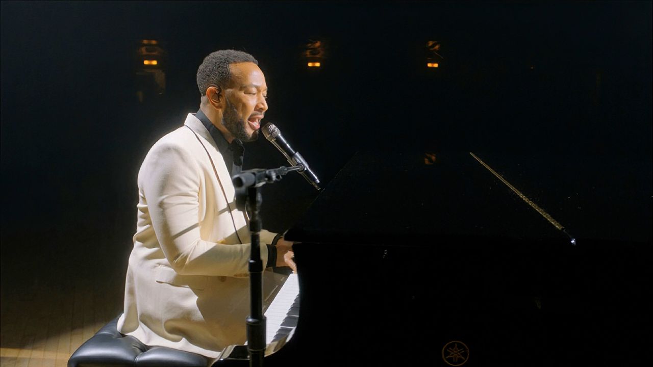 Singer John Legend performs "Never Break" to close out Tuesday's broadcast.