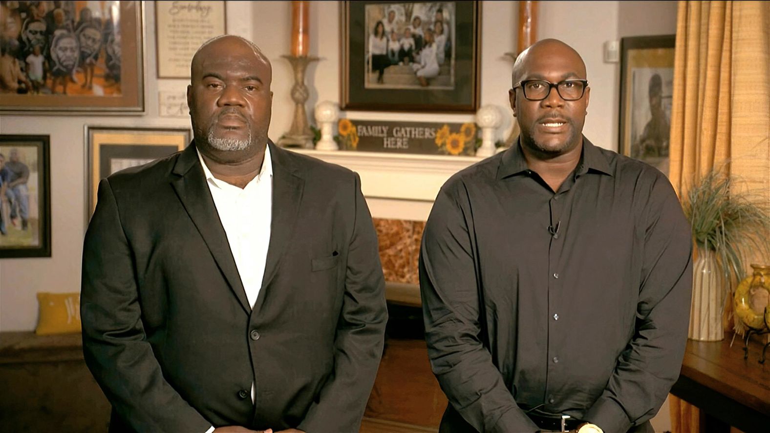 George Floyd's brothers Rodney, left, and Philonise <a href="index.php?page=&url=https%3A%2F%2Fwww.cnn.com%2Fpolitics%2Flive-news%2Fdnc-2020-day-1%2Fh_168d51d043ca6c27c8841ec025599273" target="_blank">appear together on Monday.</a> Philonise said the movement that has started in the wake of George's death is a "fitting legacy," but he said: "George should be alive today. Breonna Taylor should be alive today. Ahmaud Arbery should be alive today. Eric Garner should be alive today. Stephon Clark, Atatiana Jefferson, Sandra Bland — they should all be alive today."