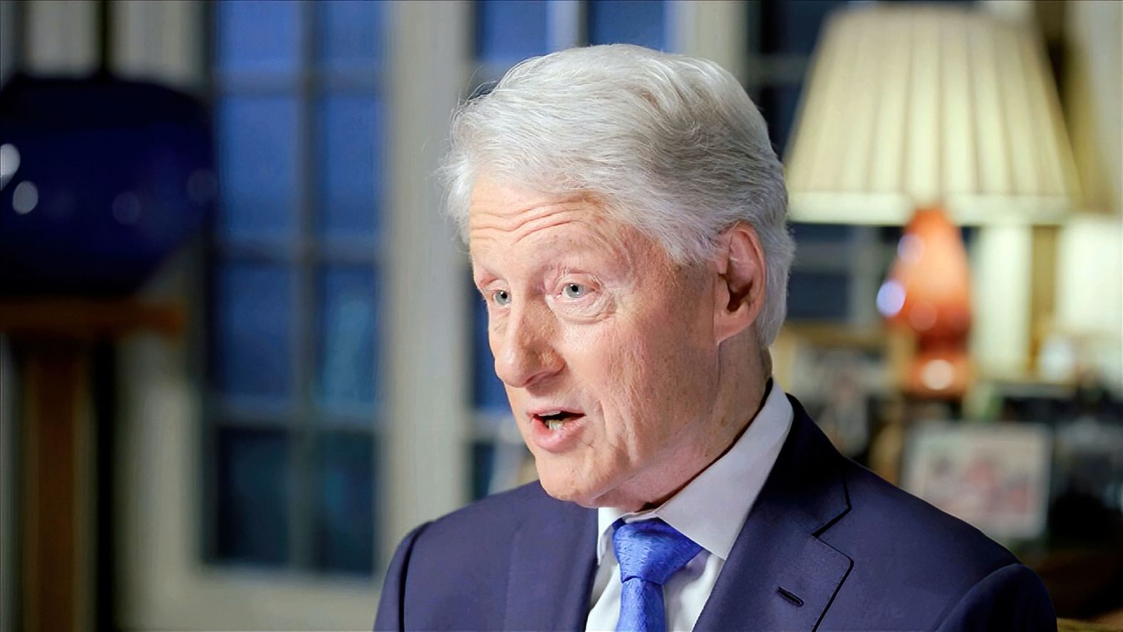 Former President Bill Clinton speaks on Tuesday. <a href="index.php?page=&url=https%3A%2F%2Fwww.cnn.com%2Fpolitics%2Flive-news%2Fdnc-2020-day-2%2Fh_7fbf119156b43c84d5e0dcd7ca005530" target="_blank">Clinton lambasted Trump,</a> questioning his handling of the coronavirus pandemic and casting his White House as a chaotic "storm."