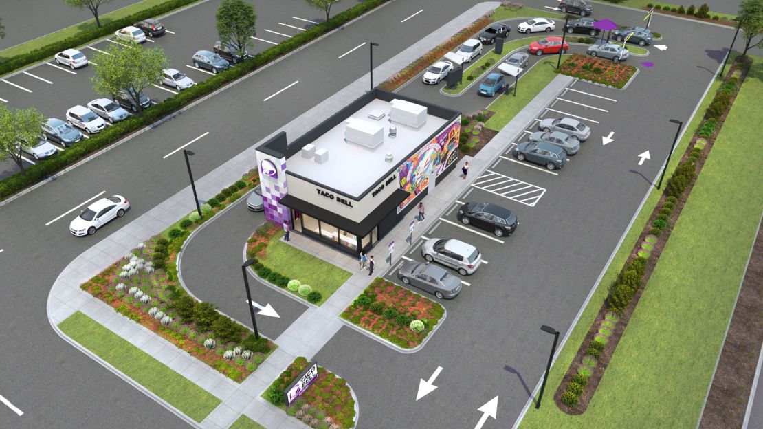 A rendering of Taco Bell's new restaurant model. 
