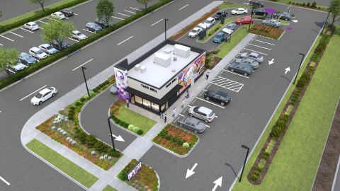 A rendering of Taco Bell's new restaurant model.