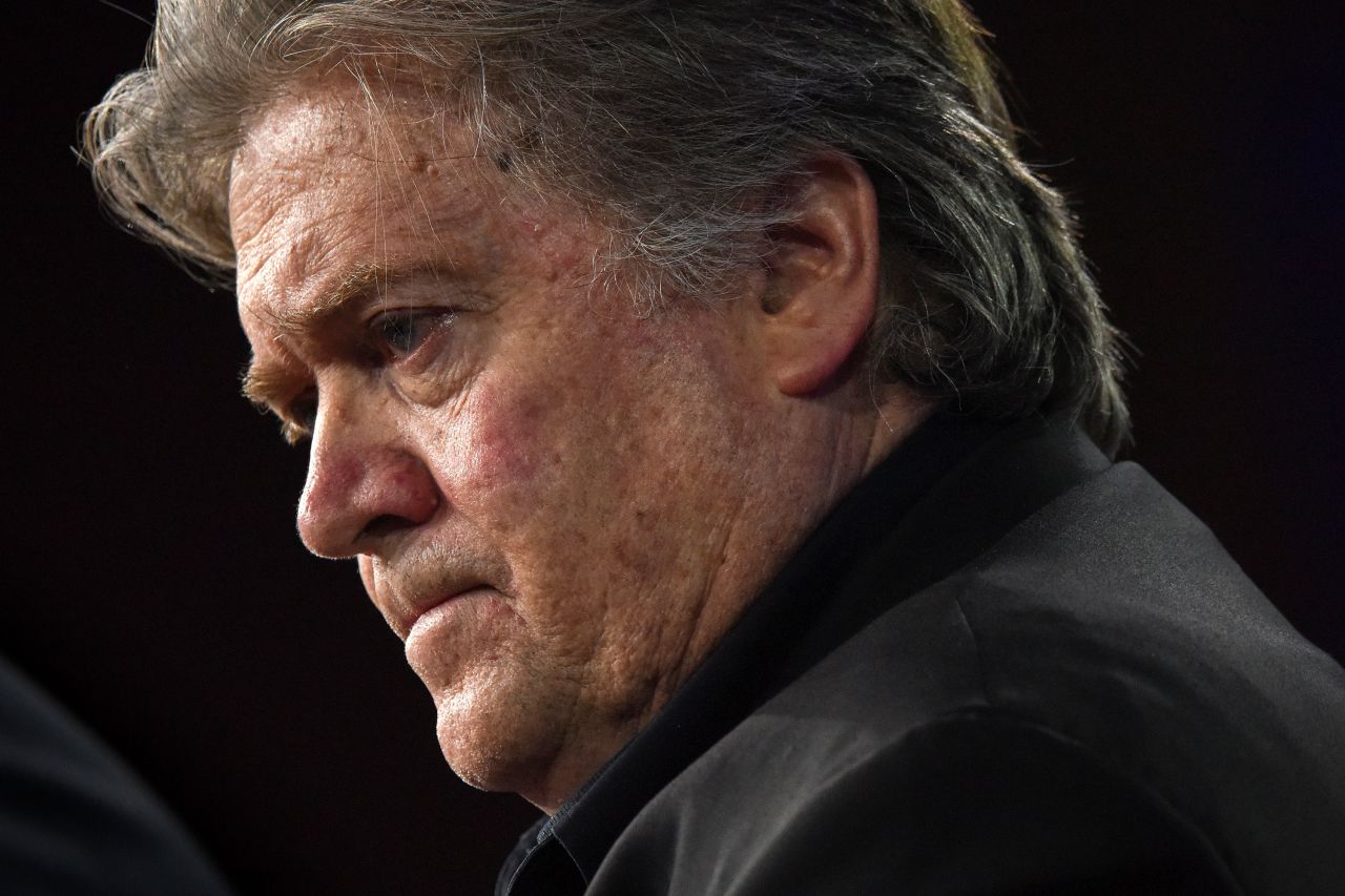 Bannon is seen at the Conservative Political Action Conference in February 2017.