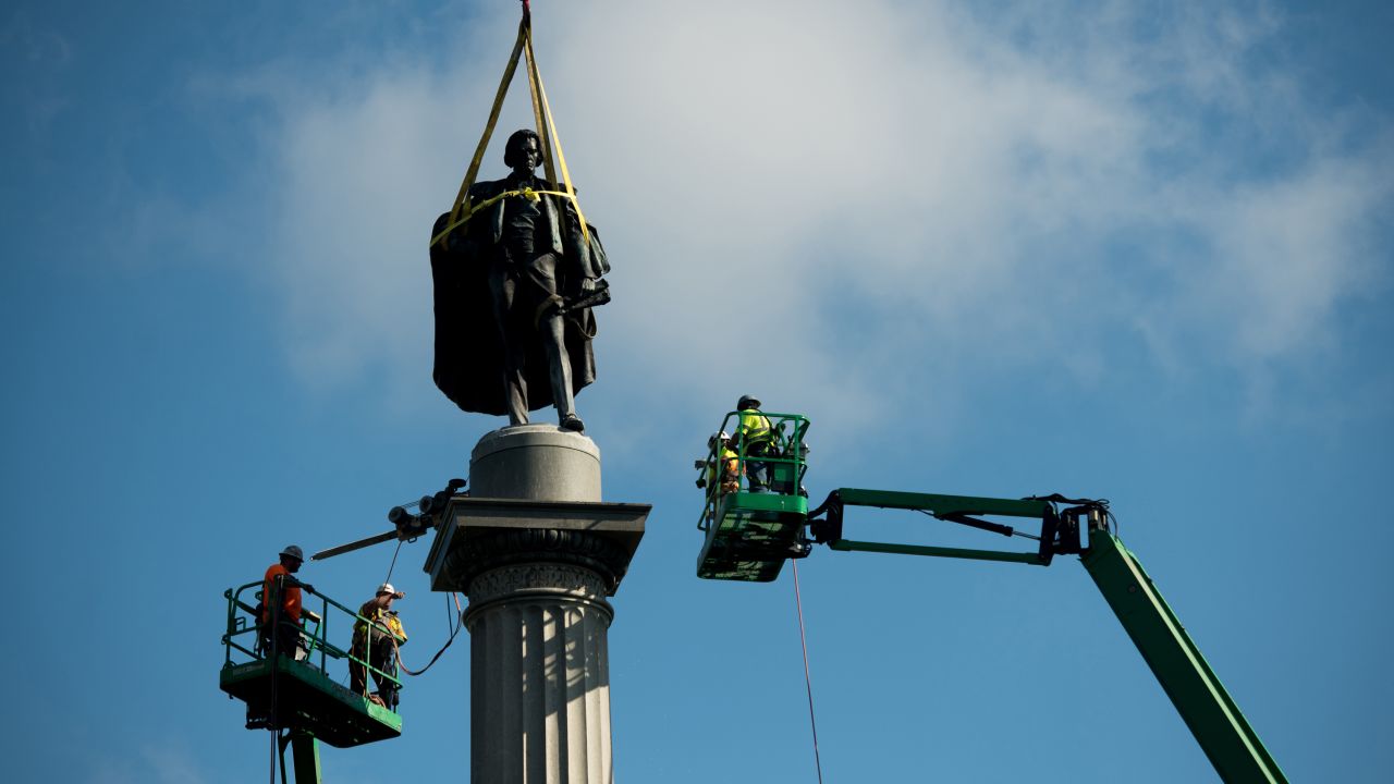 The Calhoun statue was removed from Marion Square on June 24, 2020.