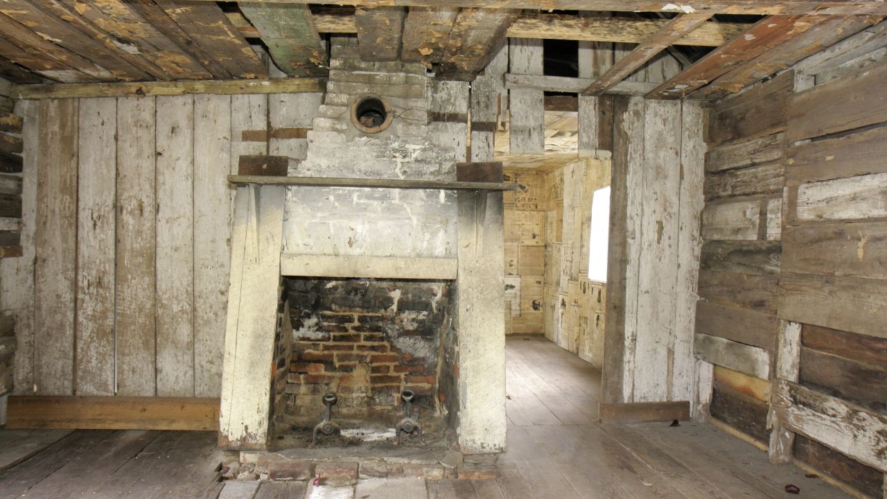 The interior of the slave quarters at Magnolia Plantation and Gardens in Charleston. 