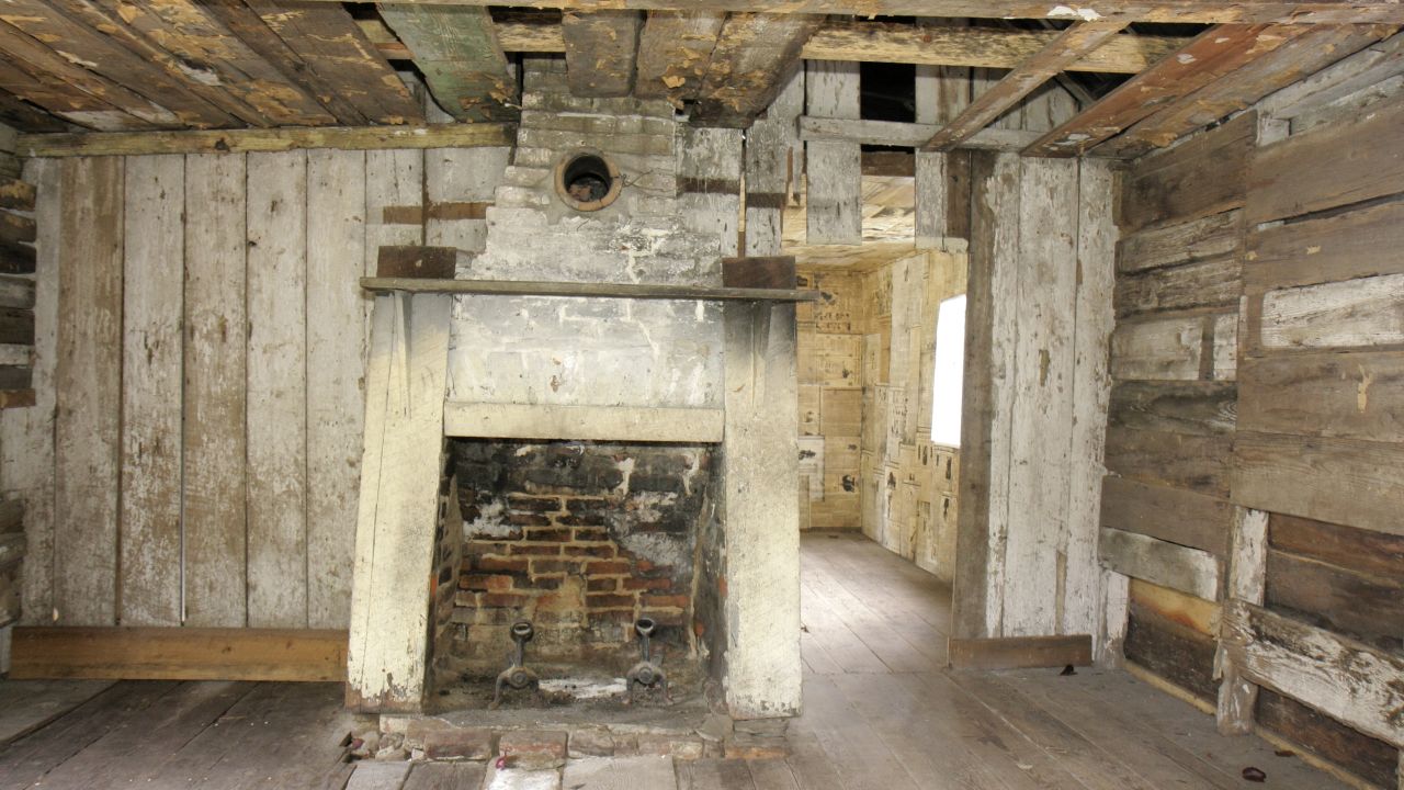 The interior of the slave quarters at Magnolia Plantation and Gardens in Charleston.
