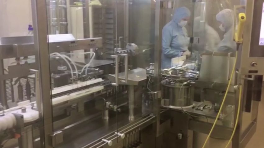 A screenshot of the production of Russia's coronavirus vaccine