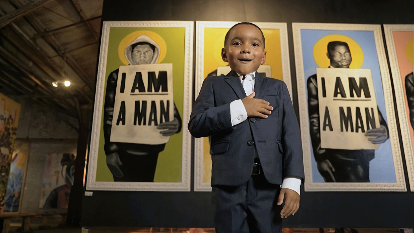 Cedric Richmond Jr., son of US Rep. Cedric Richmond, recites the Pledge of Allegiance at the start of Thursday's show.