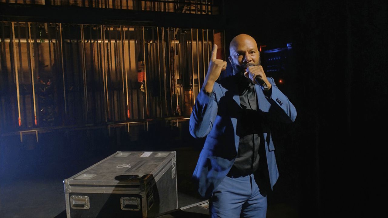 Rapper Common performs "Glory" with John Legend on Thursday.