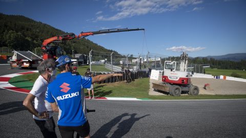 Work is underway to modify the track.