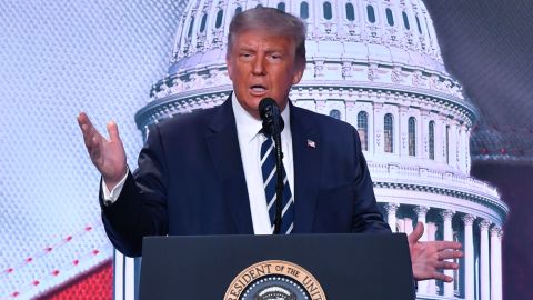 US President Donald Trump delivers remarks at the 2020 Council for National Policy Meeting at the Ritz Carlton in Pentagon City in Arlington, Virginia on August 21, 2020. 