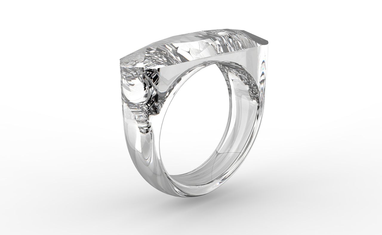 A lab-grown diamond ring created by California-based brand Diamond Foundry 