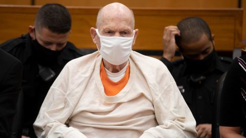 Joseph James DeAngelo sits in court during the third day of victim impact statements at the Gordon D. Schaber Sacramento County Courthouse on Thursday, Aug. 20, 2020, in Sacramento, Calif. DeAngelo, 74, a former police officer in California eluded capture for four decades before being identified as the Golden State Killer. DeAngelo pleaded guilty in June to 13 murders and 13 rape-related charges stemming from crimes in the 1970s and 1980s.