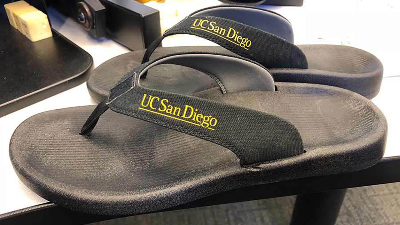 Researchers hope the biodegradable flip flops will draw attention to widespread plastic pollution in the world's water supply.