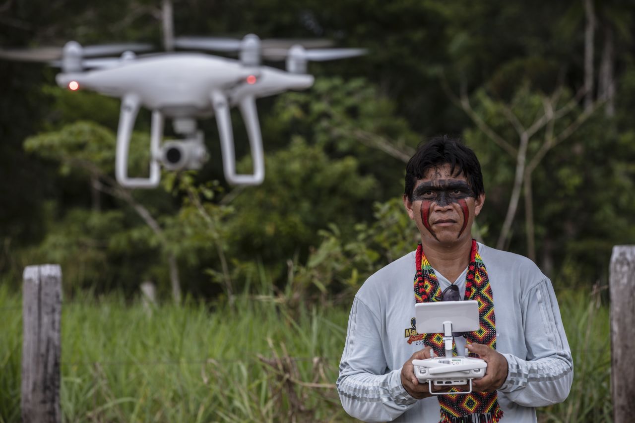 Ismael Menezes Brandao from indigenous rights group Comissao Pro-Indio (CPI) is pictured taking part in the drone training in Porto Velho, Rondonia, Brazil, in December 2019.