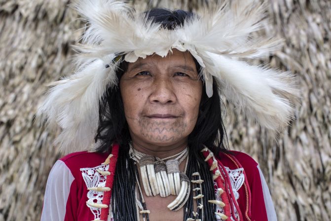 Mandu Uru Eu Wau Wau is a member of the Uru-Eu-Wau-Wau -- a 250-strong tribe that lives in the  Amazon in Brazil's Rondonia state. The tribe's women traditionally tattoo their faces as part of the marriage ritual. 