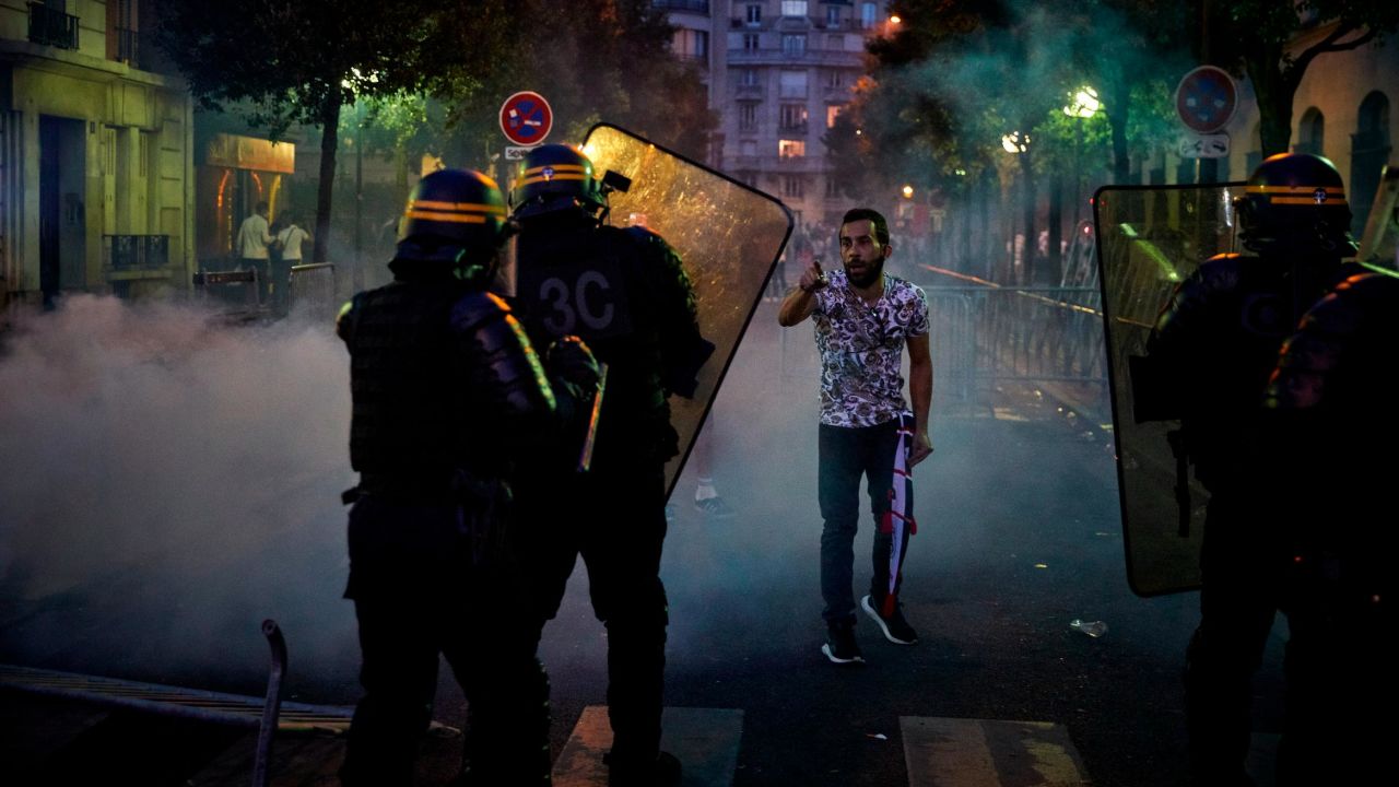 Riot police were called to the Parc des Princes stadium following PSG's defeat.