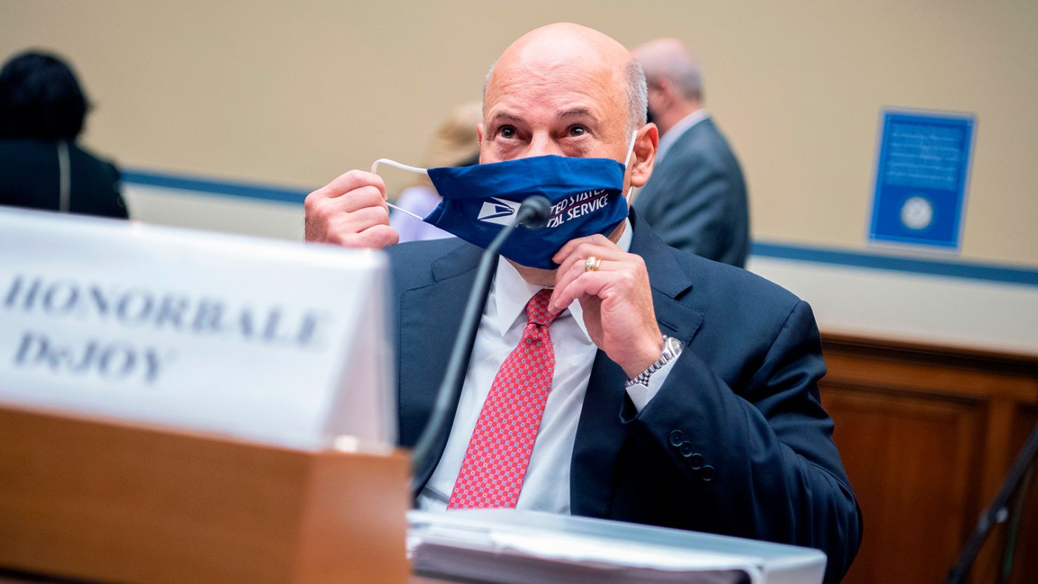 US Postmaster General Louis DeJoy arrives to testify before before a House Oversight and Reform Committee hearing on August 24, 2020. 