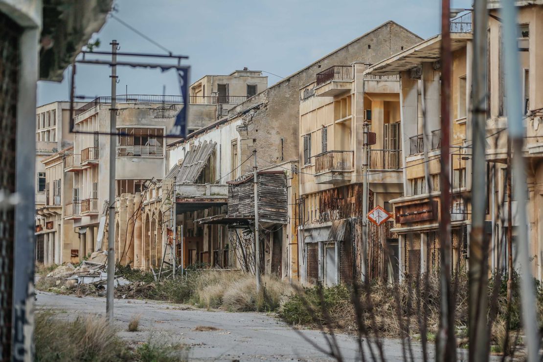 A view of abandoned buildings in Varosha, February 2020.