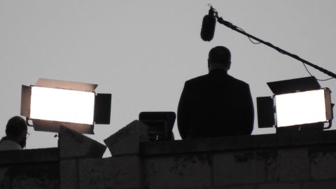 Secretary of State Mike Pompeo appeared to pre-tape his Republican National Convention speech from the rooftop of the King David Hotel in Jerusalem on Monday.