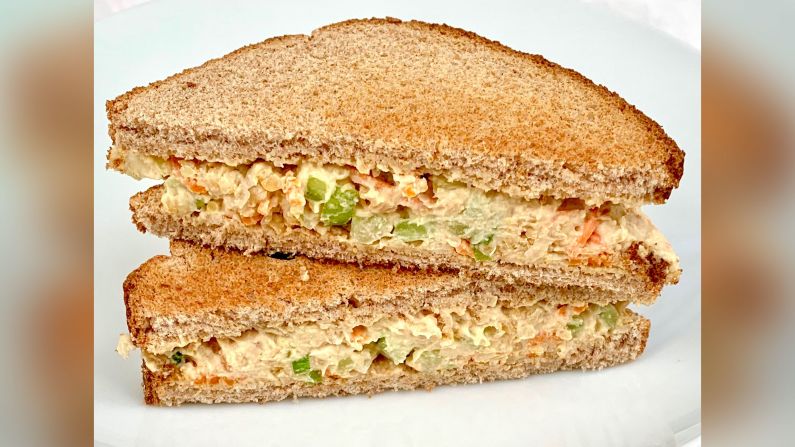This vegetable-packed <a href="index.php?page=&url=http%3A%2F%2Fwww.lisadrayer.com%2Fchickpea-salad-sandwiches%2F" target="_blank" target="_blank">chickpea salad sandwich</a> will fuel your older kids and keep them full throughout an afternoon of online classes.