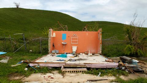 One of many houses destroyed in the aftermath of Hurricane Maria in Naguabo, Puerto Rico on October 2, 2017. 