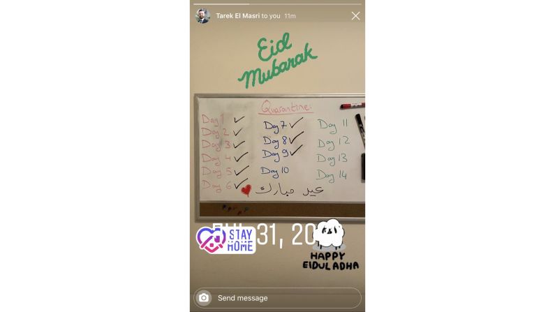 <strong>Tarek el Masri:</strong> Masri counted down the quarantine days in Montreal. He shared some of his experience on his Instagram.