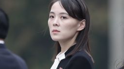 Kim Yo Jong, sister of North Korea's leader Kim Jong Un, attends wreath laying ceremony at Ho Chi Minh Mausoleum in Hanoi, March 2, 2019. (Photo by JORGE SILVA / POOL / AFP)        (Photo credit should read JORGE SILVA/AFP via Getty Images)
