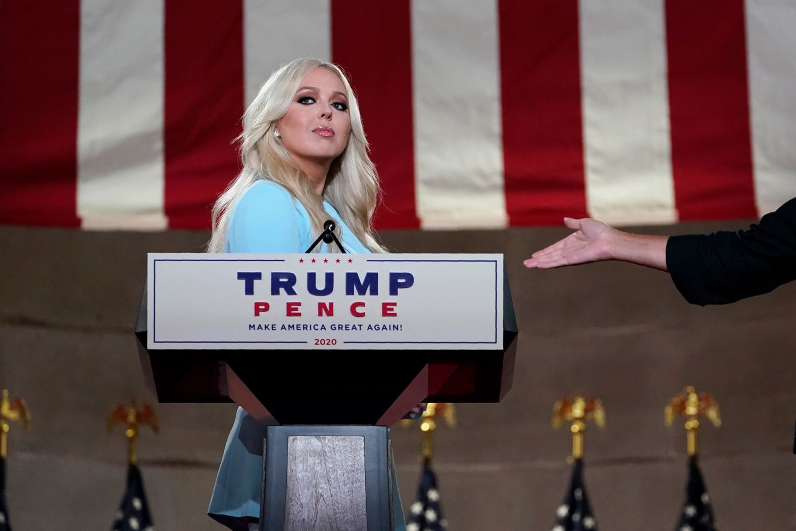 Trump's youngest daughter, Tiffany, spoke Tuesday, making an appeal to young Americans to <a href="https://www.cnn.com/politics/live-news/rnc-2020-day-2/h_51e1bdff4c318b950a42f9f50cc7bd68" target="_blank">"transcend political boundaries"</a> as they cast their ballots in the November election. "I urge you to make your judgment based on results and not rhetoric," she said.