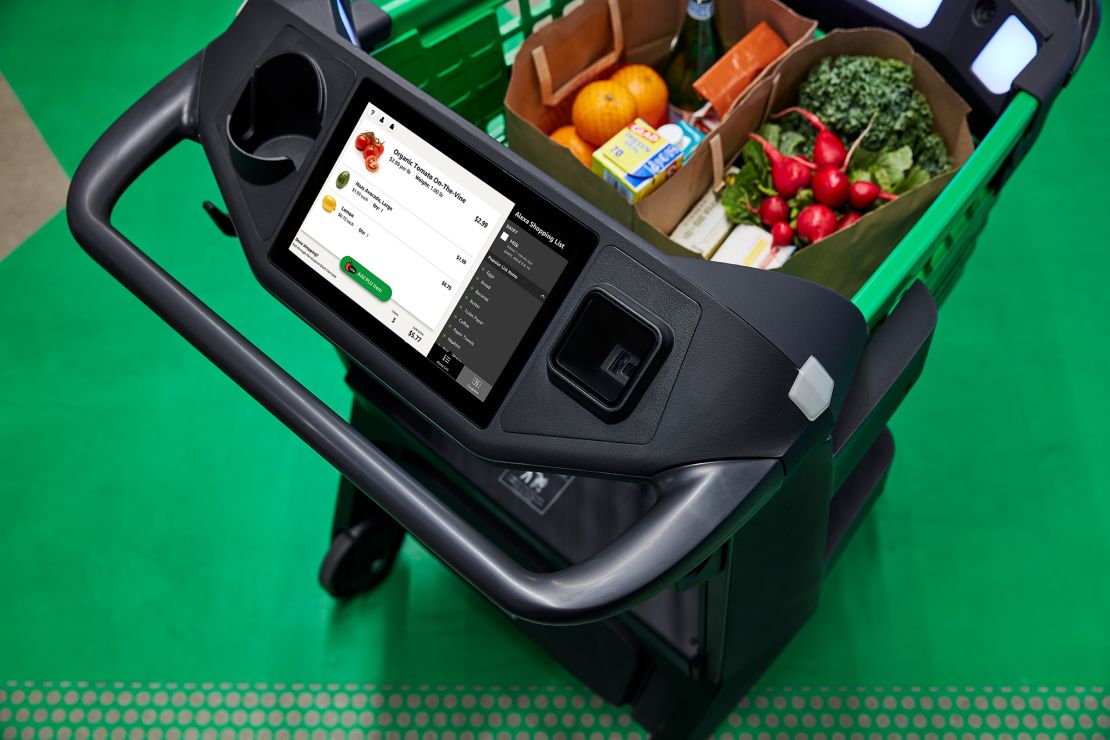 Amazon Dash Cart, a smart shopping cart that allows you to shop as you normally would and skip the check-out line.